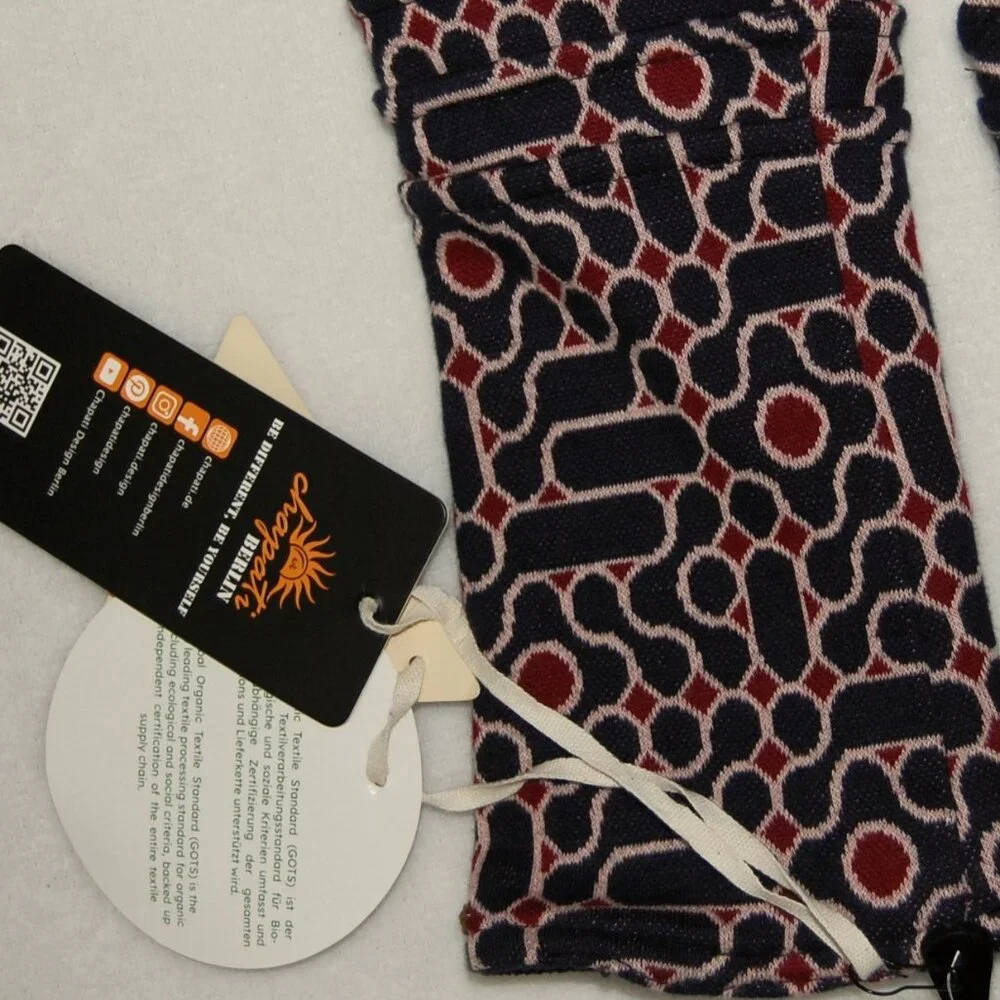 Chapati Berlin, Organic Cotton Velvet Fingerless Gloves, Reversible, Women OS
